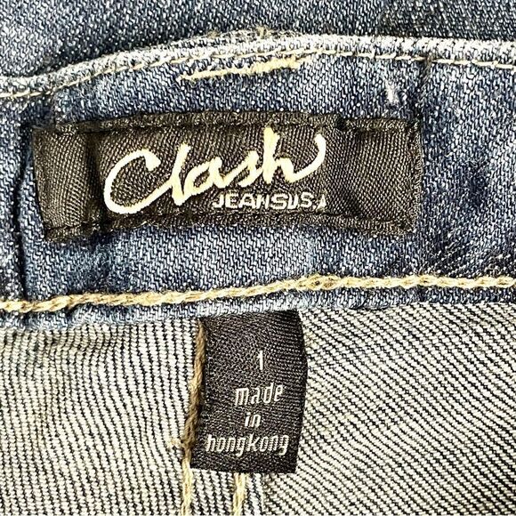 NWT Clash USA Dark Was Cropped Jeans  Stretch Size 1  Standard Size 26 - Picture 6 of 7